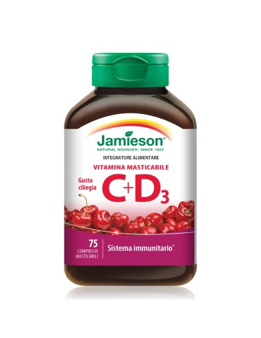 Vitamina C + D Masticabile alla Ciliegia 75 Compresse