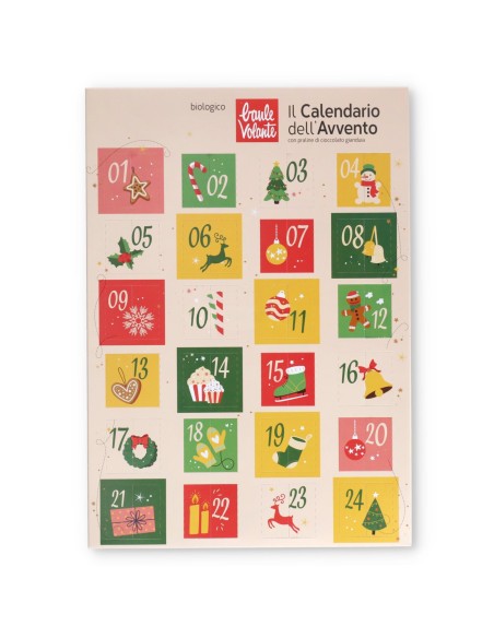 Il Calendario dell'Avvento con Praline di Cioccolato Gianduia Bio